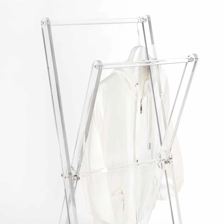 Design Boden Handtuchhalter aus transparentem Plexiglas oder mit Holz - Stendio Viadurini