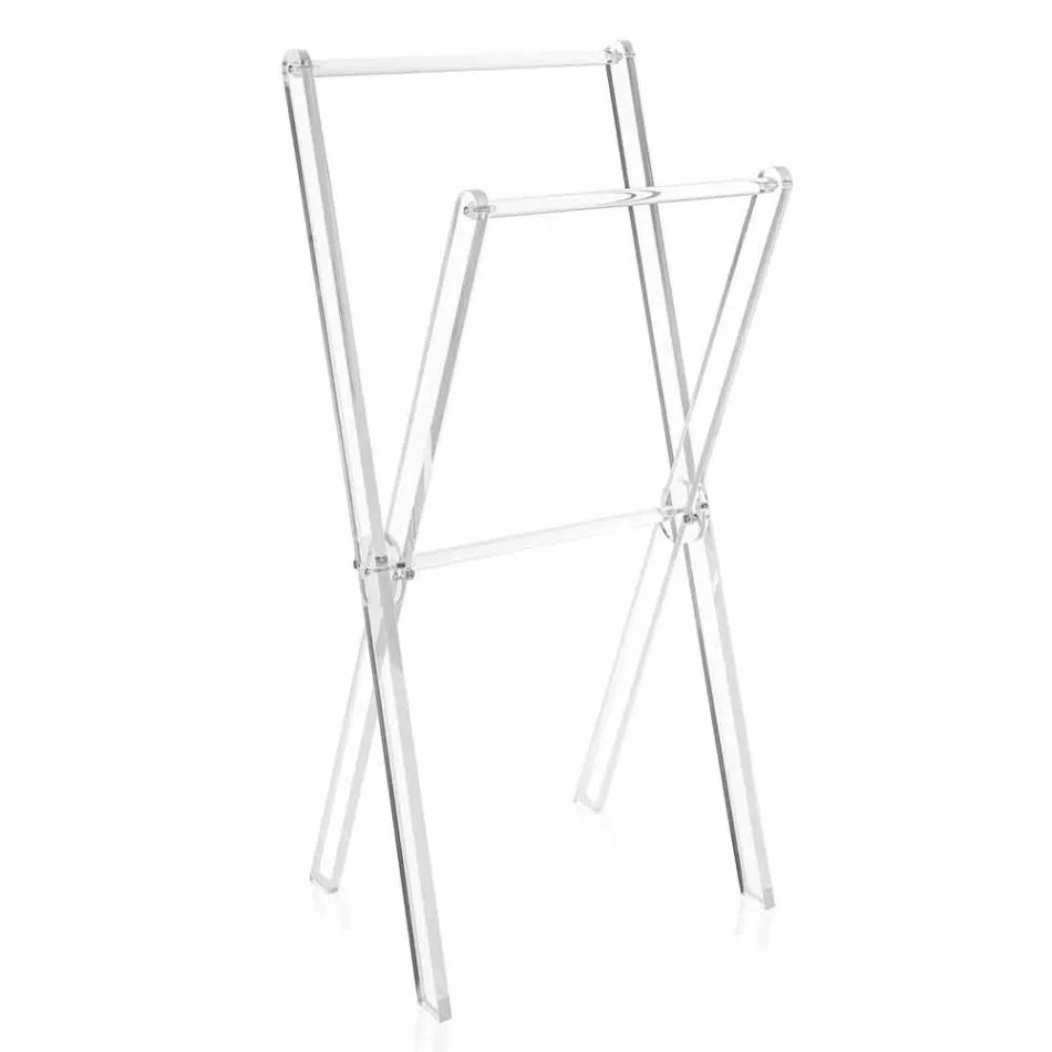 Design Boden Handtuchhalter aus transparentem Plexiglas oder mit Holz - Stendio Viadurini