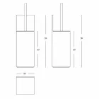 WC-Bürstenhalter aus Corian weiß oder mit schwarzem Designeinsatz - Elono Viadurini