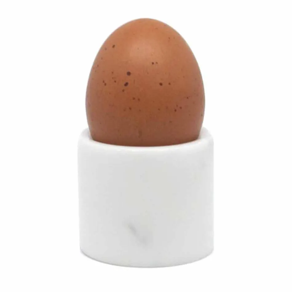 Design Eierbecher aus weißem Carrara-Marmor Made in Italy, 2 Stück - Picca Viadurini