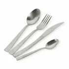 24-teiliger Designer, der Besteck aus Stahl mit Schildpatt-Effekt serviert - Rockpos Viadurini