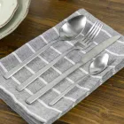 Design Servierbesteck aus Satin Stahl 24 Stück komplett - Fayette Viadurini