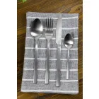 Design Servierbesteck aus Satin Stahl 24 Stück komplett - Fayette Viadurini