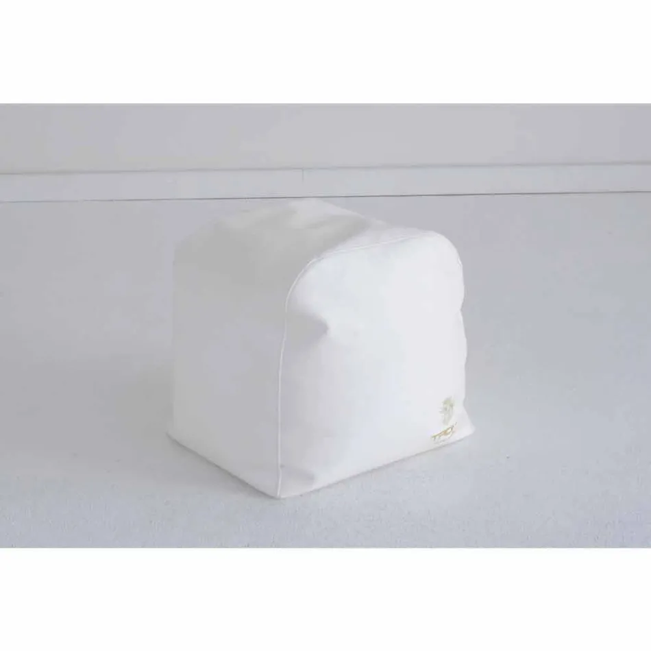 Pouf Wolke Trona Design in weiß nautischen Kunstleder in Italien Viadurini