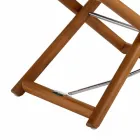 Outdoor-Hocker aus natürlichem oder schwarzem Mattholz und Kissen, Made in Italy - Suzana Viadurini