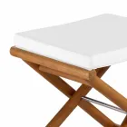 Outdoor-Hocker aus natürlichem oder schwarzem Mattholz und Kissen, Made in Italy - Suzana Viadurini