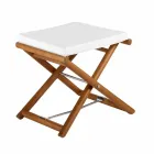 Outdoor-Hocker aus natürlichem oder schwarzem Mattholz und Kissen, Made in Italy - Suzana Viadurini