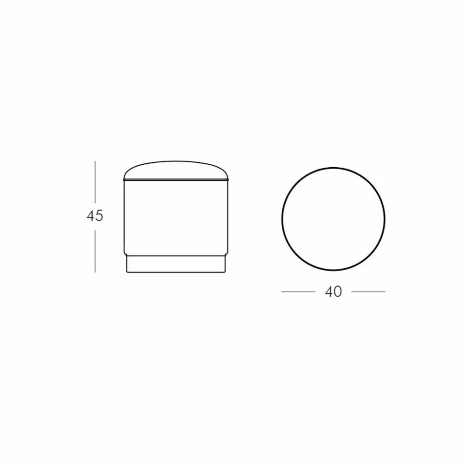 Sitzpuff für den Außenbereich, aus Polyethylen und Stoff oder Leder - Mara Slide Viadurini