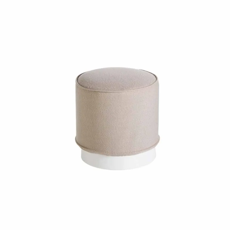 Sitzpuff für den Außenbereich, aus Polyethylen und Stoff oder Leder - Mara Slide Viadurini