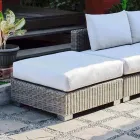 Pouf modernes Äußeres in grau-taupe Jaco Polyethylen, handgefertigt Viadurini