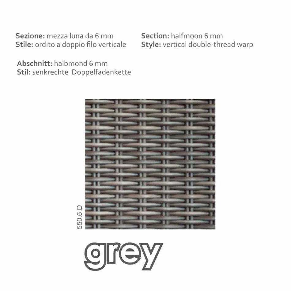 Pouf modernes Äußeres in grau-taupe Jaco Polyethylen, handgefertigt Viadurini