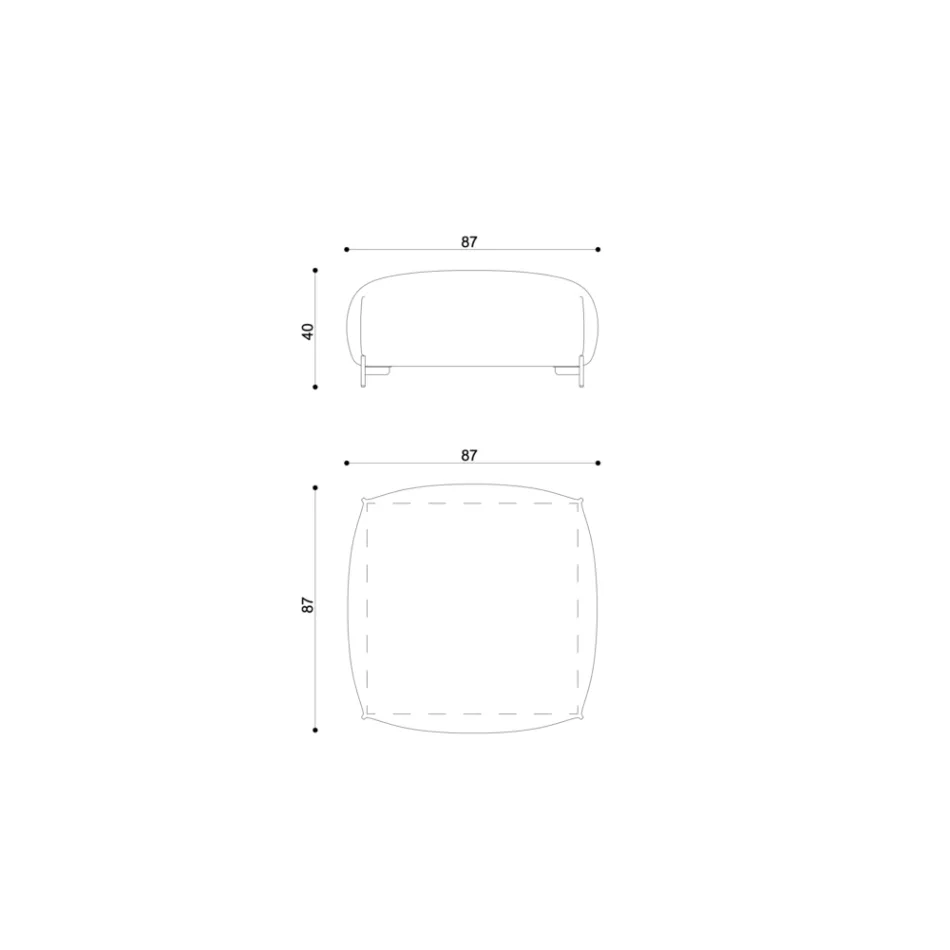 Gartenhocker gepolstert und bezogen mit Stoff Made in Italy - Butter Viadurini