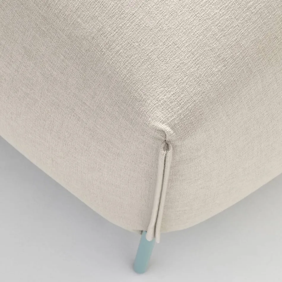 Gartenhocker aus Stoff mit Metallfüßen Made in Italy - Butter Viadurini