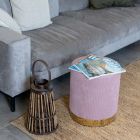 Wohnzimmer-Pouf aus farbigem Cord mit Metallgestell – Travel Viadurini