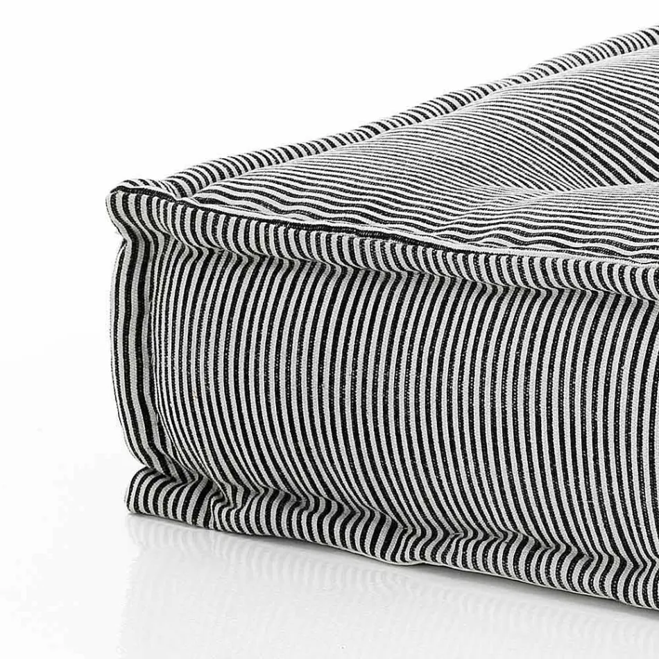 Ethnischer quadratischer Hocker aus Patchworkstoff oder Samtfaser Viadurini