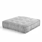 Ethnischer quadratischer Hocker aus Patchworkstoff oder Samtfaser Viadurini