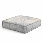 Ethnischer quadratischer Hocker aus Patchworkstoff oder Samtfaser Viadurini