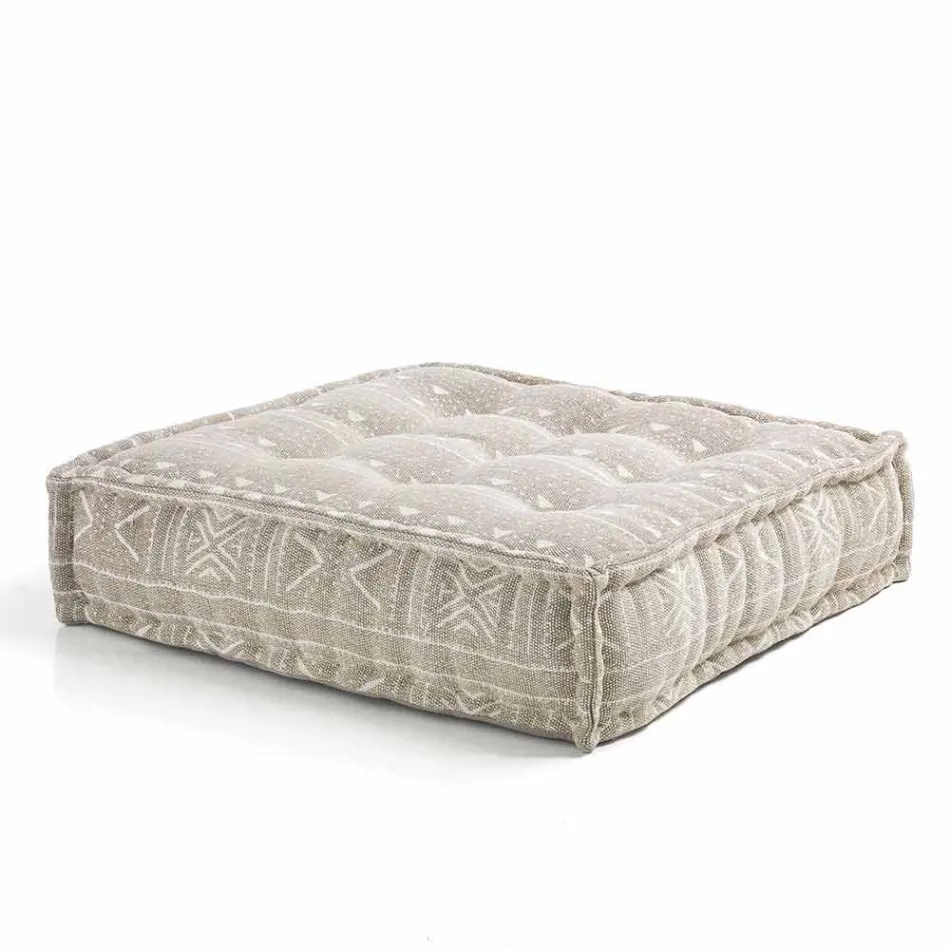 Ethnischer quadratischer Hocker aus Patchworkstoff oder Samtfaser Viadurini