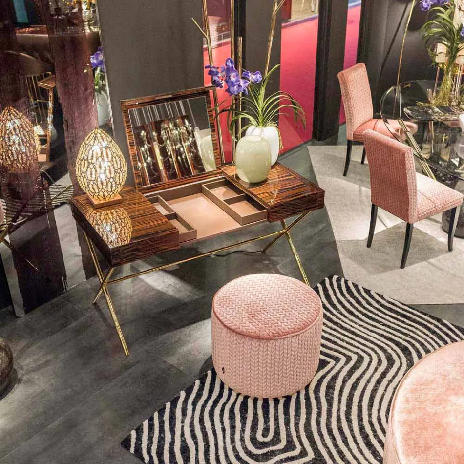 Design-Sitzpuff aus Stoff Belle 1 Viadurini