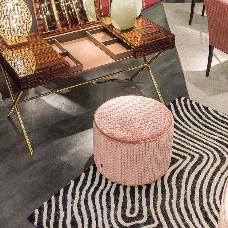 Design-Sitzpuff aus Stoff Belle 1 Viadurini