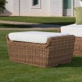 Hocker Outdoor Bank in gewebtem synthetischem Rattan Luxus Design - Yves
