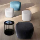 Pouf Square Fußstütze gepolstert und mit Stoff bezogen Made in Italy - Marli Viadurini