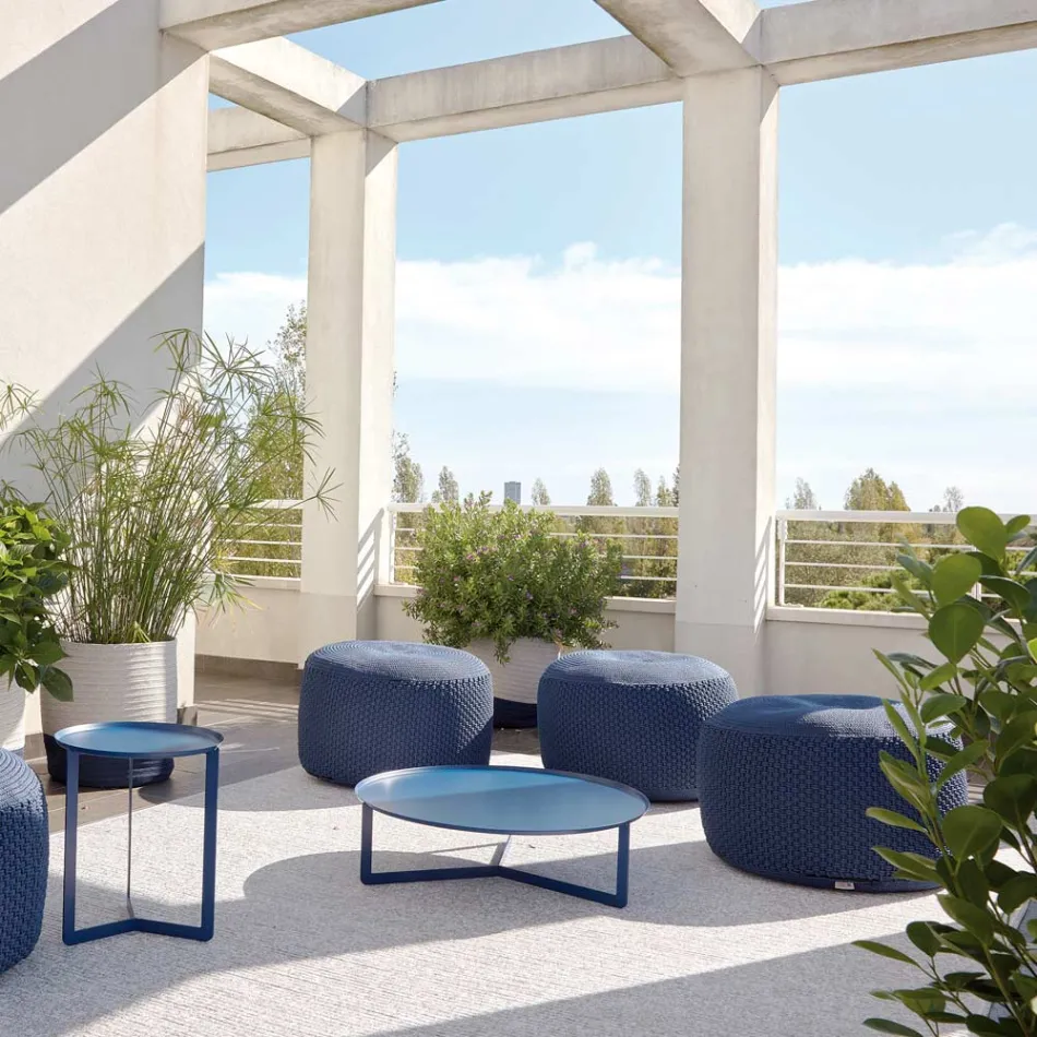 Runder Gartenhocker aus Polypropylen in 3 Farben, hergestellt in Italien – Francisco Viadurini