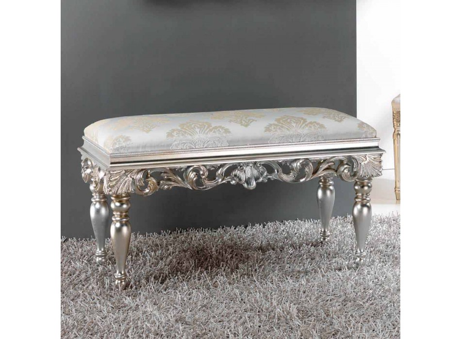 Pouf Bett klassisches Design mit Silber-Finish Zorn Viadurini