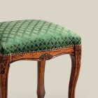 Hocker im klassischen Stil aus Walnussholz und Stoff Made in Italy - Luxus Viadurini