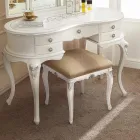 Hocker im klassischen Stil aus Holz mit Stoffbezug Made in Italy - Cambrige Viadurini