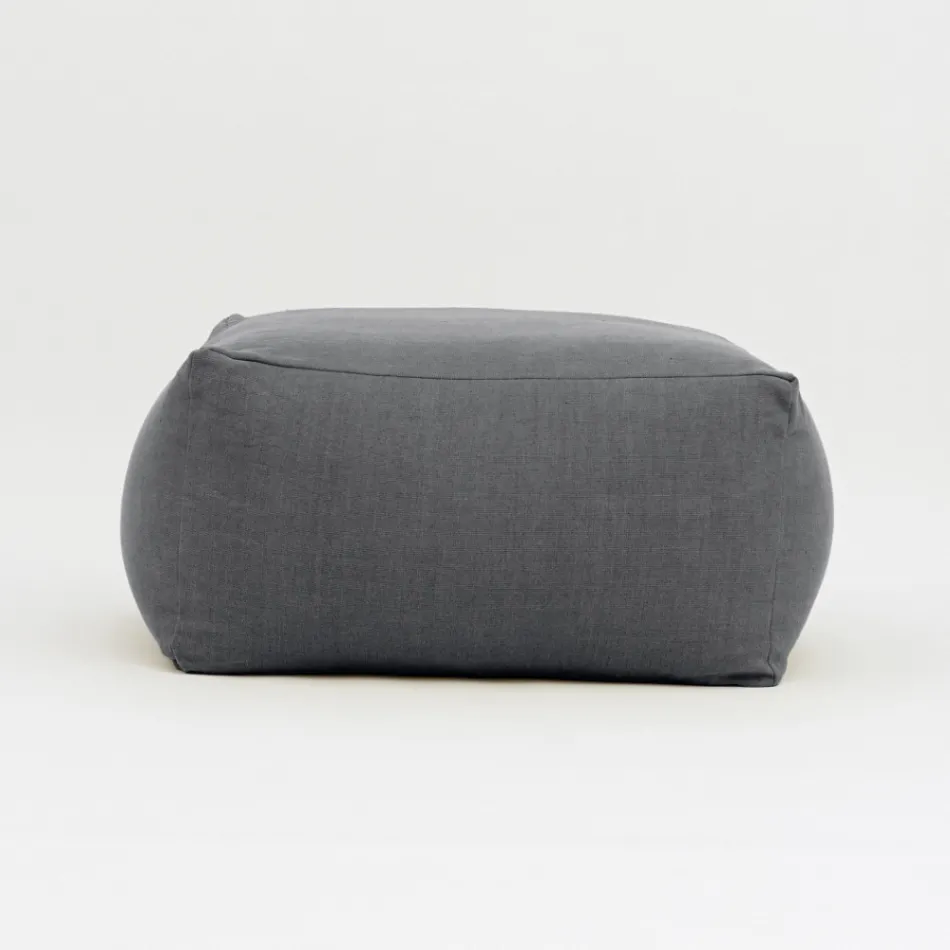Pouf-Gartentisch aus Outdoor-Stoff in Anthrazit - Maestrale Viadurini