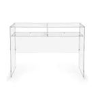 Praktischer freistehender Schreibtisch aus transparentem Plexiglas, hergestellt in Italien - Ghea Viadurini