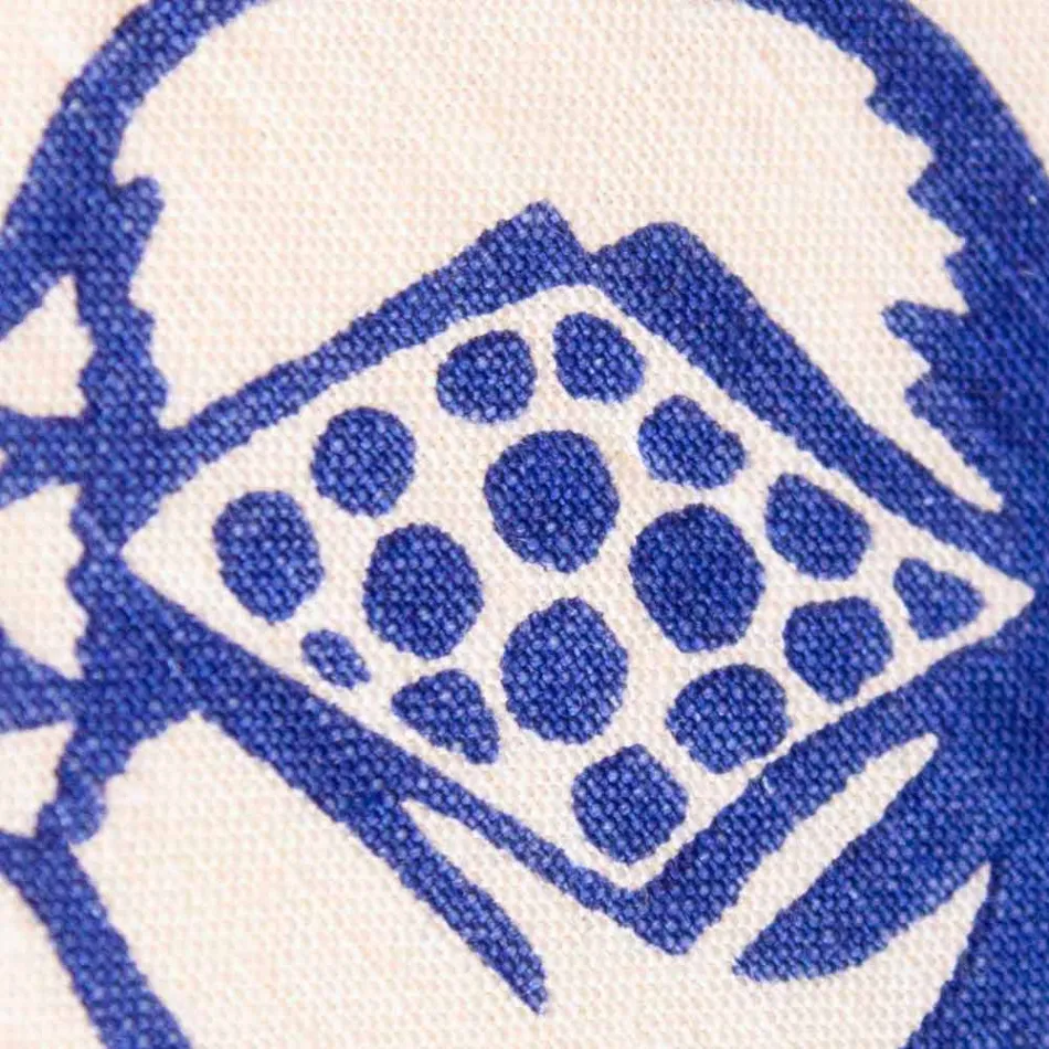 Topflappen italienischer Kunst aus reinem Leinen mit handbedrucktem Einzelstück - Marken Viadurini