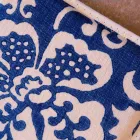 Topflappen italienischer Kunst aus reinem Leinen mit handbedrucktem Einzelstück - Marken Viadurini