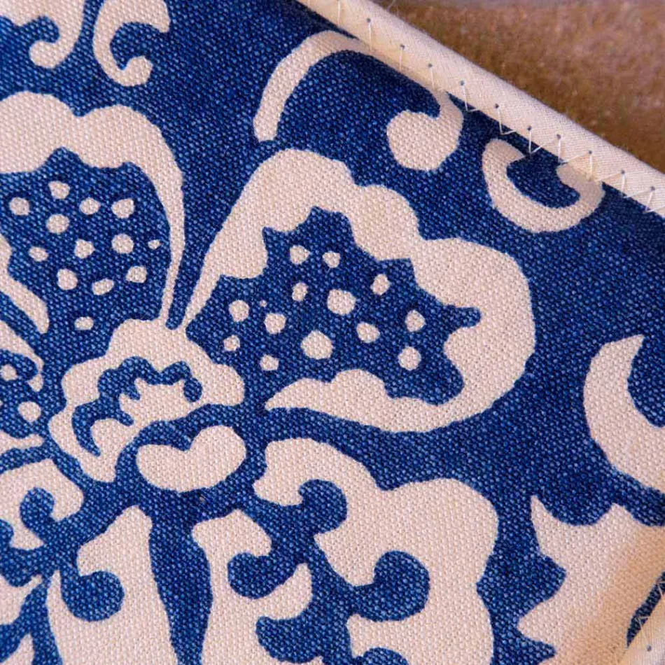 Topflappen italienischer Kunst aus reinem Leinen mit handbedrucktem Einzelstück - Marken Viadurini