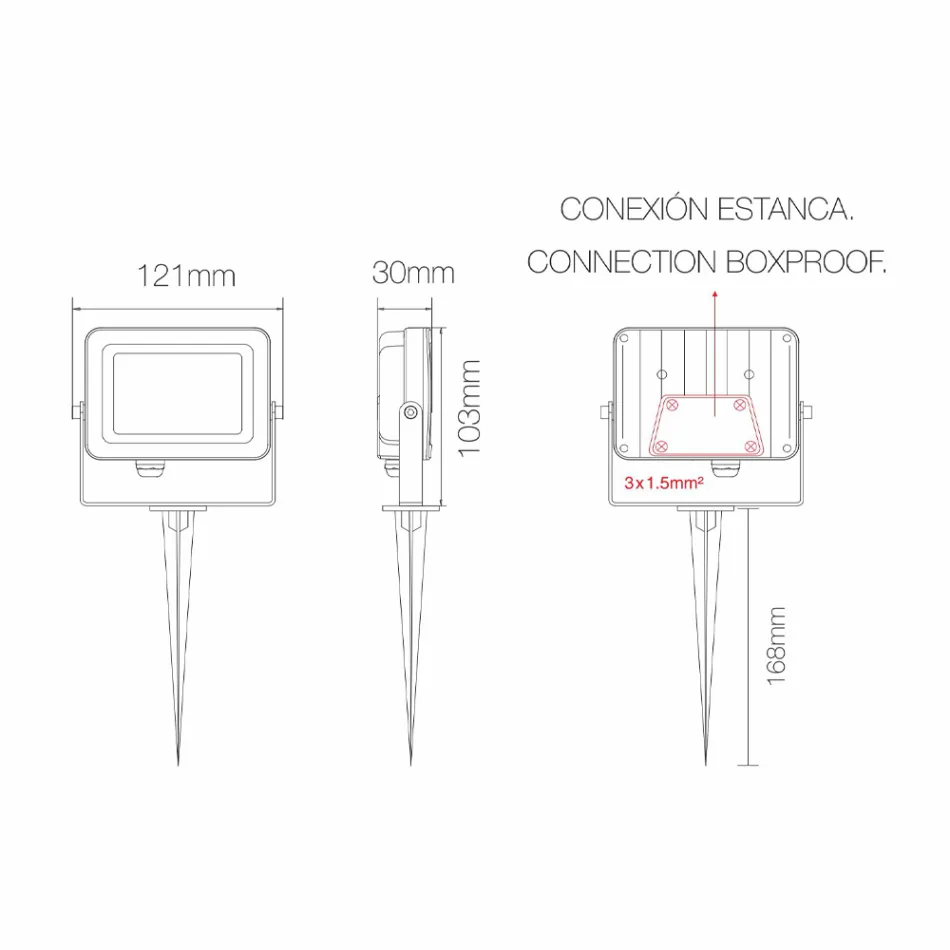4 Stück Corten Aluminium Outdoor Led Spotlight Projektor - Hellblau Viadurini