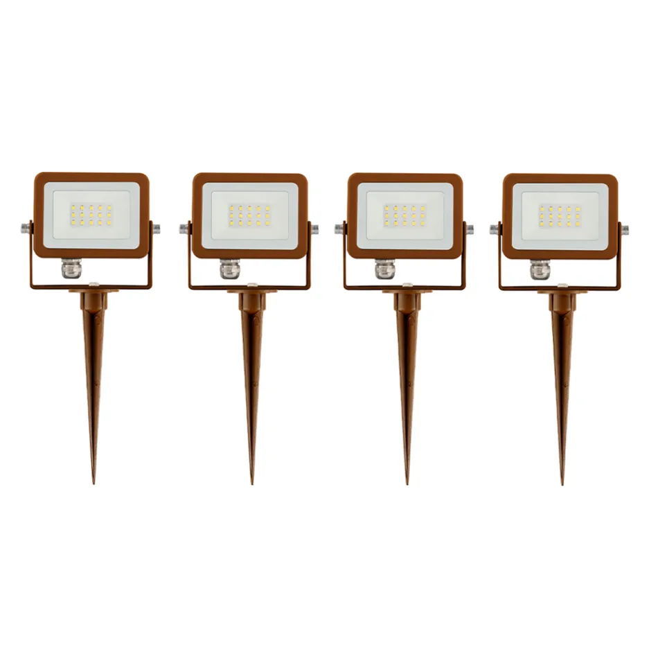 4 Stück Corten Aluminium Outdoor Led Spotlight Projektor - Hellblau Viadurini