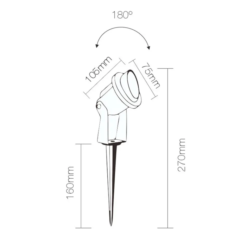 Projektor LED Einbaustrahler aus mattschwarzem Aluminium 4 Stück - Obrina Viadurini