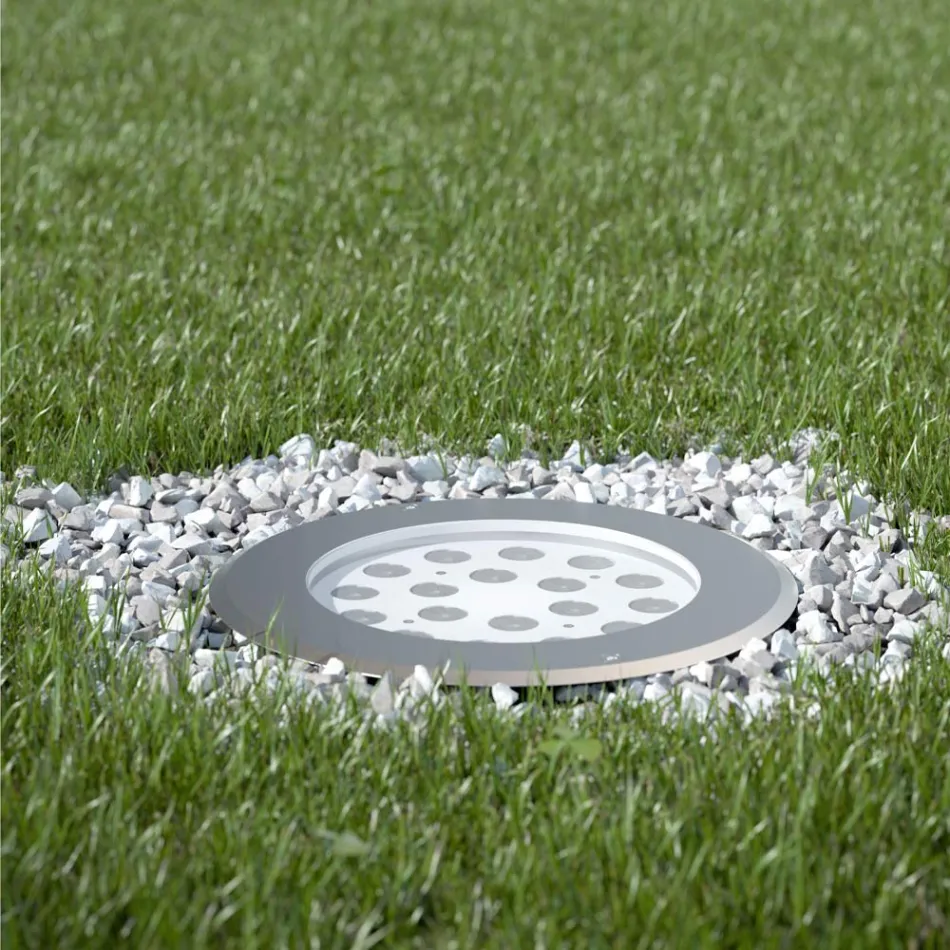 Runder Strahler mit LED Outdoor in Edelstahl - Dakota Viadurini