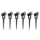 6-teiliger runder Aluminiumstrahler mit LED-Außenprojektor - Erio Viadurini