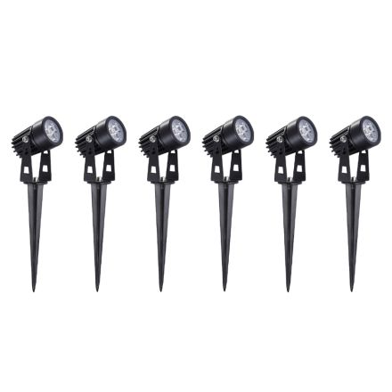 6-teiliger runder Aluminiumstrahler mit LED-Außenprojektor - Erio Viadurini