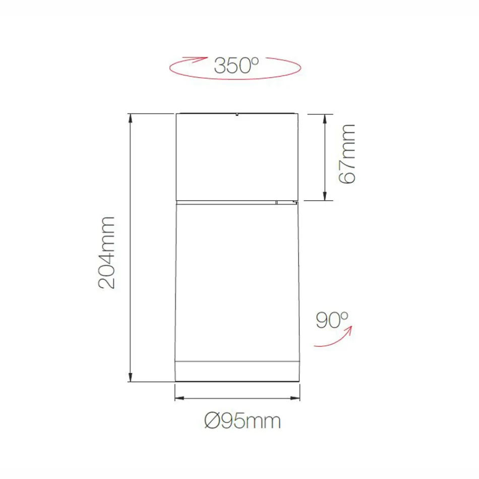 Verstellbare LED-Deckenleuchte aus weißem oder schwarzem Aluminium - Point Viadurini