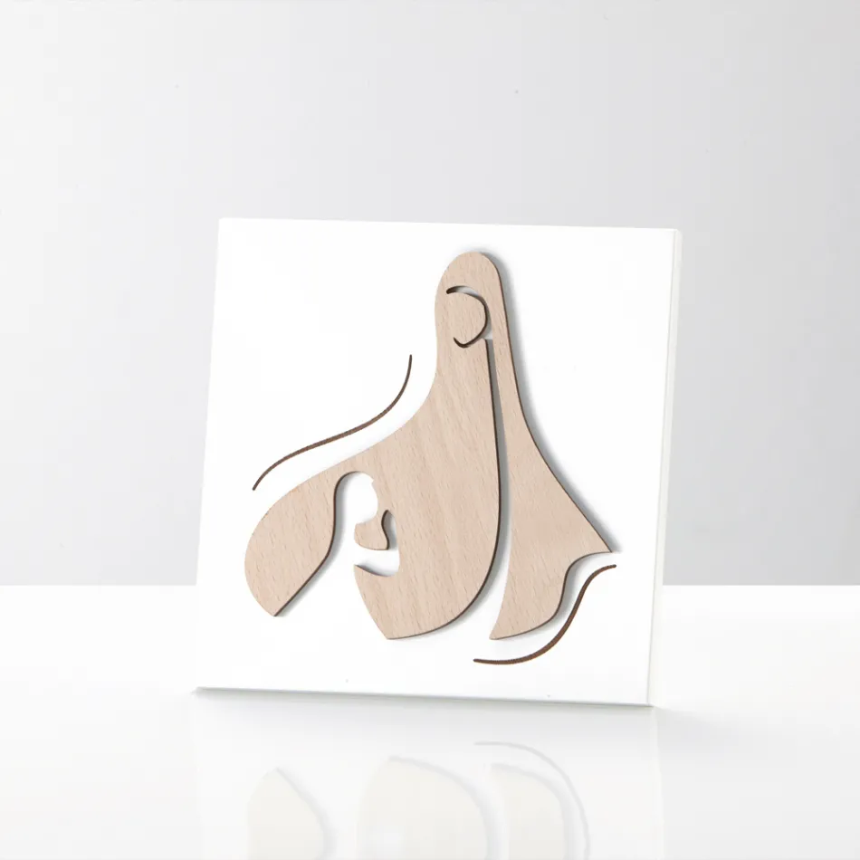 Bild mit heiliger Szene der Erscheinung des Engels vor der Madonna, hergestellt in Italien – Babuska Viadurini