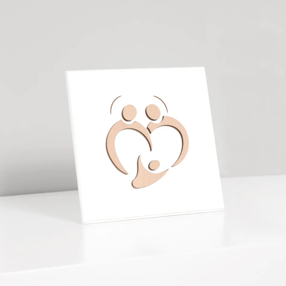 Bild der Heiligen Familie mit Lasergravur, hergestellt in Italien – Zuleika Viadurini