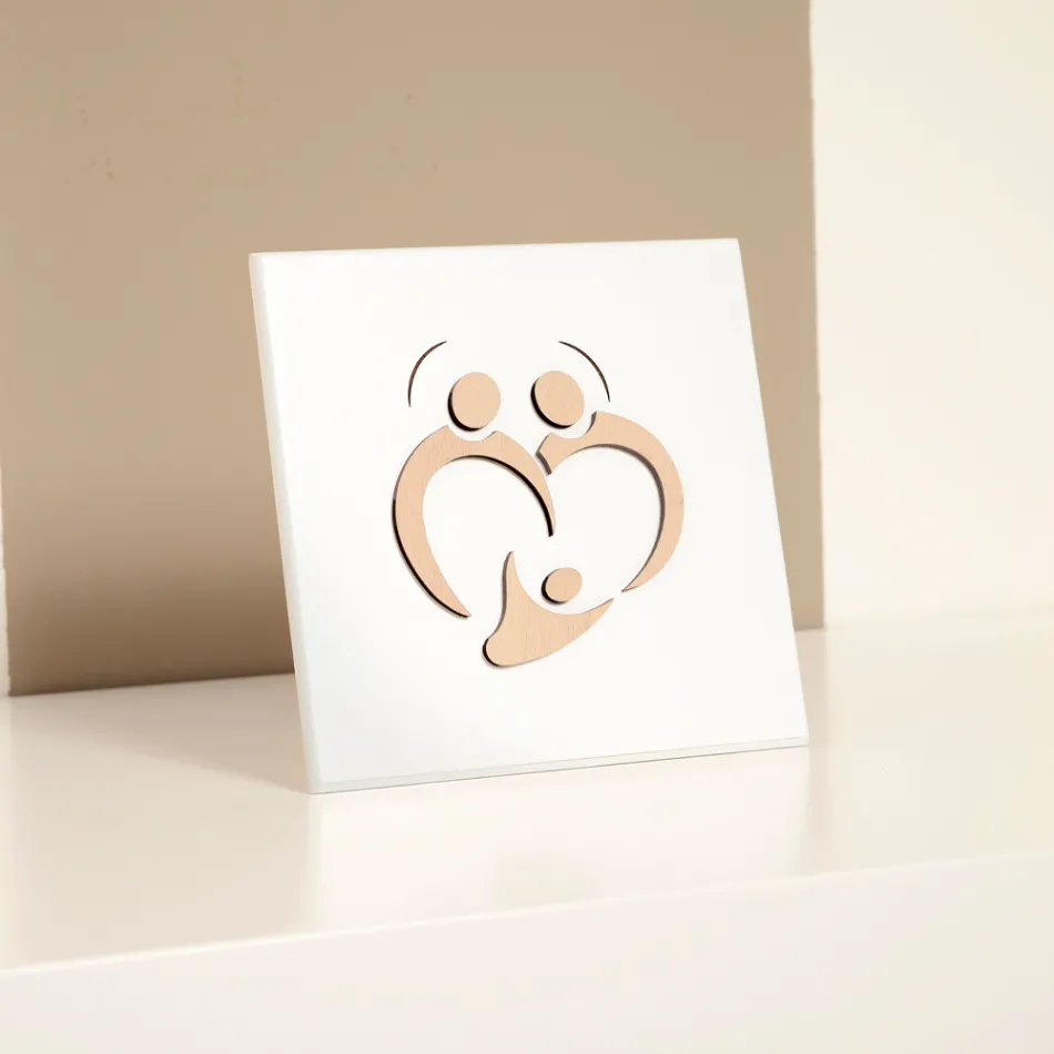 Bild der Heiligen Familie mit Lasergravur, hergestellt in Italien – Zuleika Viadurini