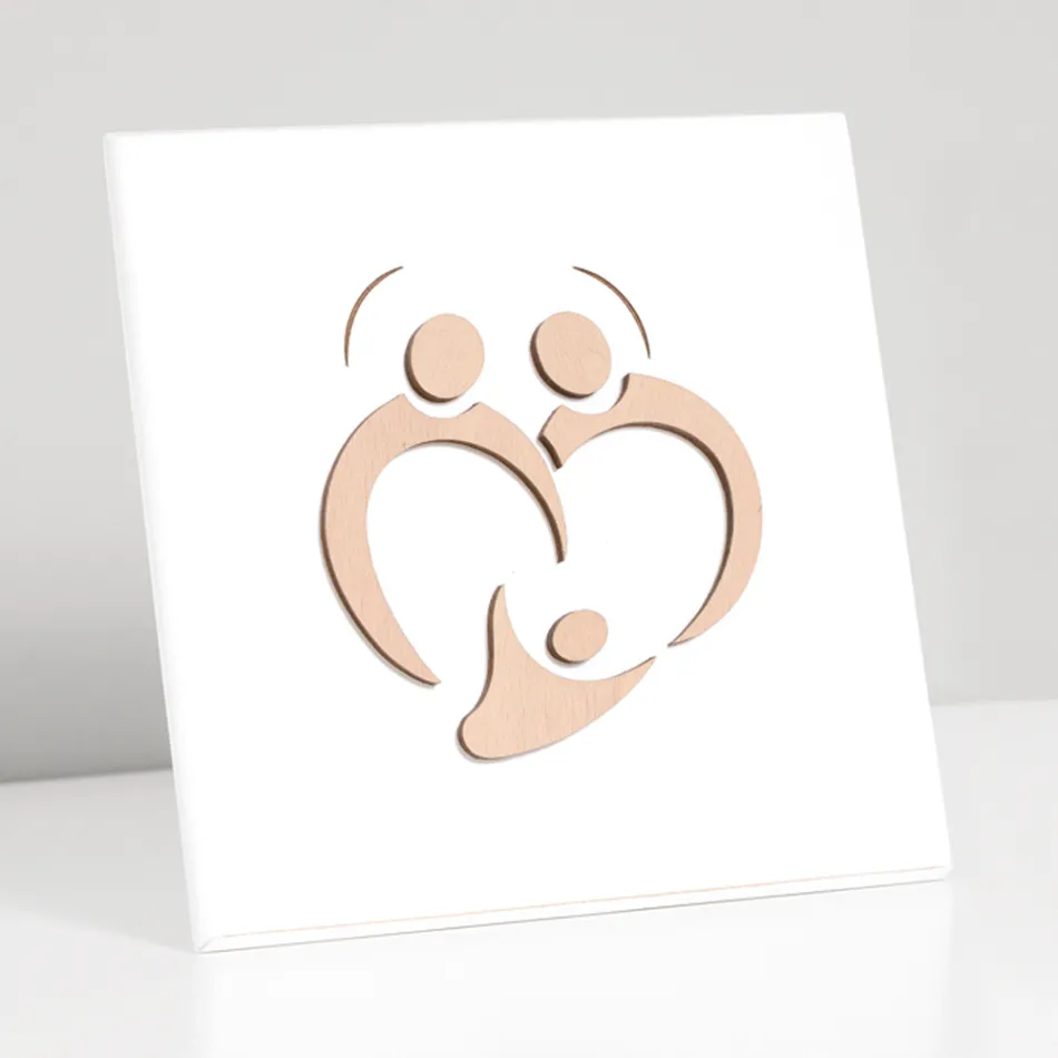 Bild der Heiligen Familie mit Lasergravur, hergestellt in Italien – Zuleika Viadurini