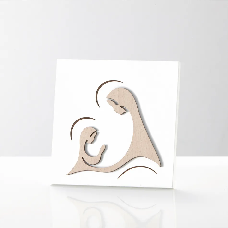 Bild mit der Erscheinung des Erzengels vor der Madonna, hergestellt in Italien – Abu Viadurini