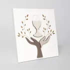 Bild mit Lasergravur von Olivenbaum und Hostie, hergestellt in Italien – Joel Viadurini