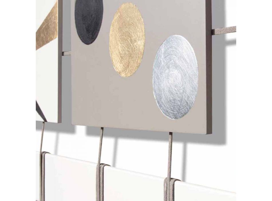 abstrakte Malerei mit fünfzehn Tafeln an Seilen aufgehängt Craig Viadurini