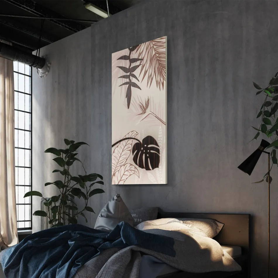 Gemälde mit tropischem Motiv, hergestellt mit Laser, hergestellt in Italien – Saeko Viadurini